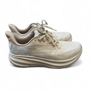 Hoka Clifton 9 shifting sand eggnog women shoes